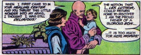 Lex, Jr. with his parents. Art by Curt Swan and Murphy Anderson, 1983.